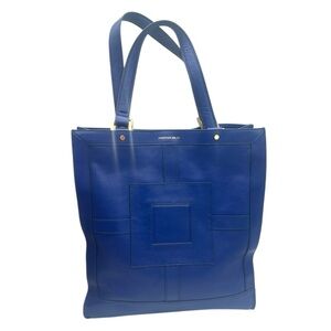 Jonathan Adler Nixon Blue Leather Tote Handbag